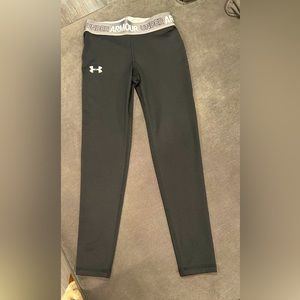 Girls Under Armour Black MFO Leggings, Small